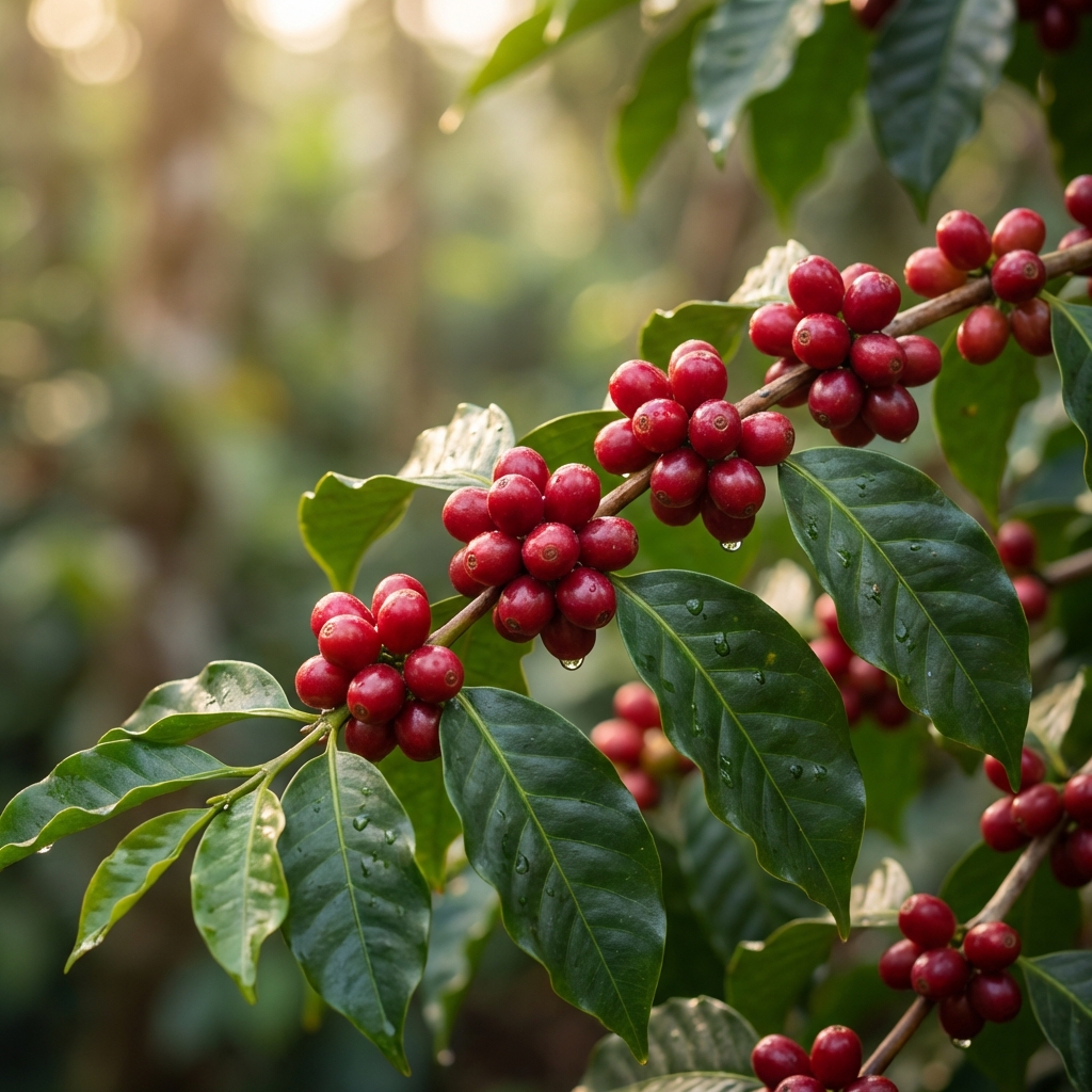 Cây cà phê Typica với hình dáng nón đặc trưng